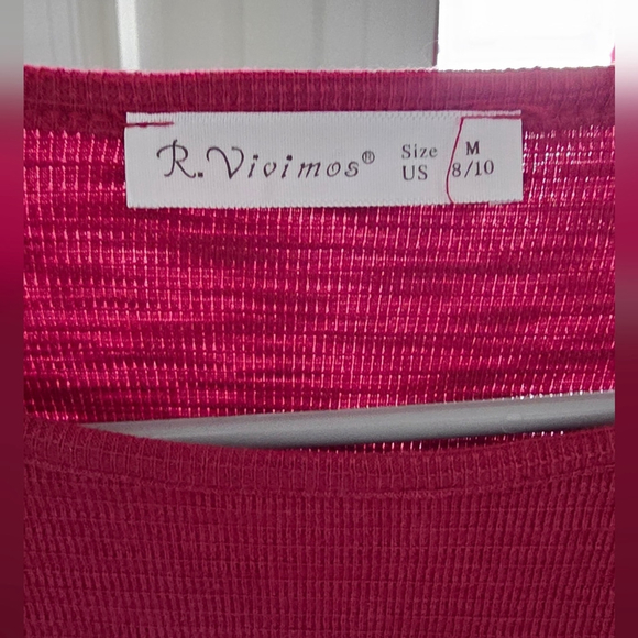 R.Vivimos Burgundy Tie Waist Sweater Dress - Picture 11 of 11